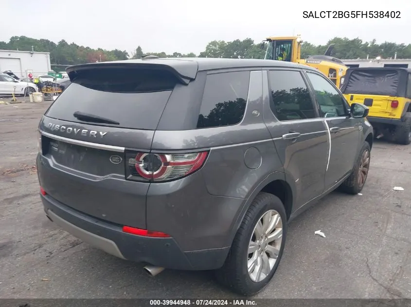 2015 Land Rover Discovery Sport Hse Lux VIN: SALCT2BG5FH538402 Lot: 39944948