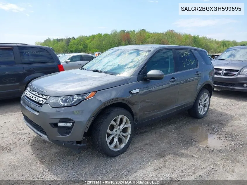 2016 Land Rover Discovery Sport VIN: SALCR2BGXGH599695 Lot: 12011141