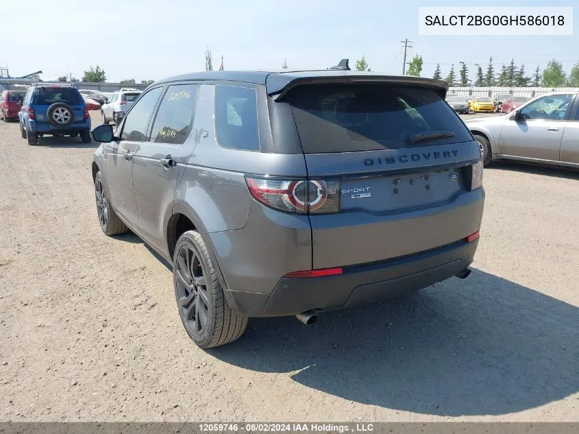 SALCT2BG0GH586018 2016 Land Rover Discovery Sport