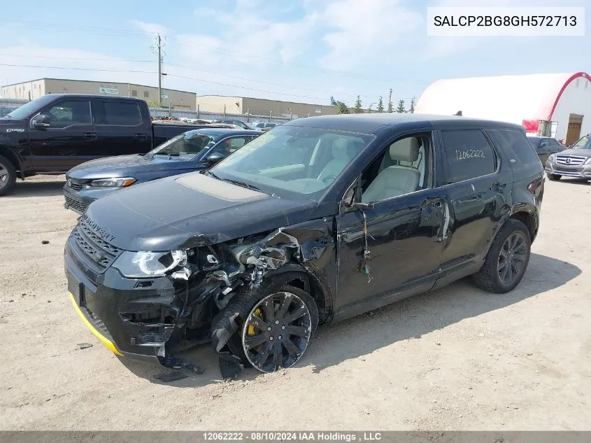 2016 Land Rover Discovery Sport VIN: SALCP2BG8GH572713 Lot: 12062222