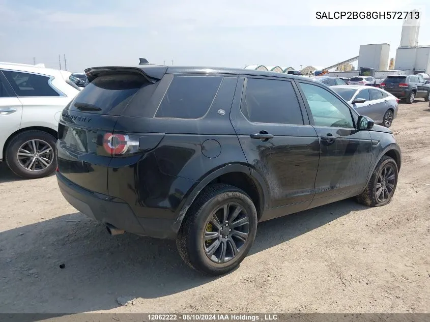 2016 Land Rover Discovery Sport VIN: SALCP2BG8GH572713 Lot: 12062222