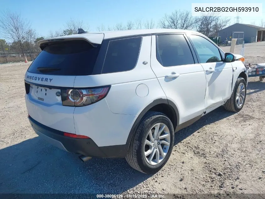 2016 Land Rover Discovery Sport Hse VIN: SALCR2BG2GH593910 Lot: 38096126