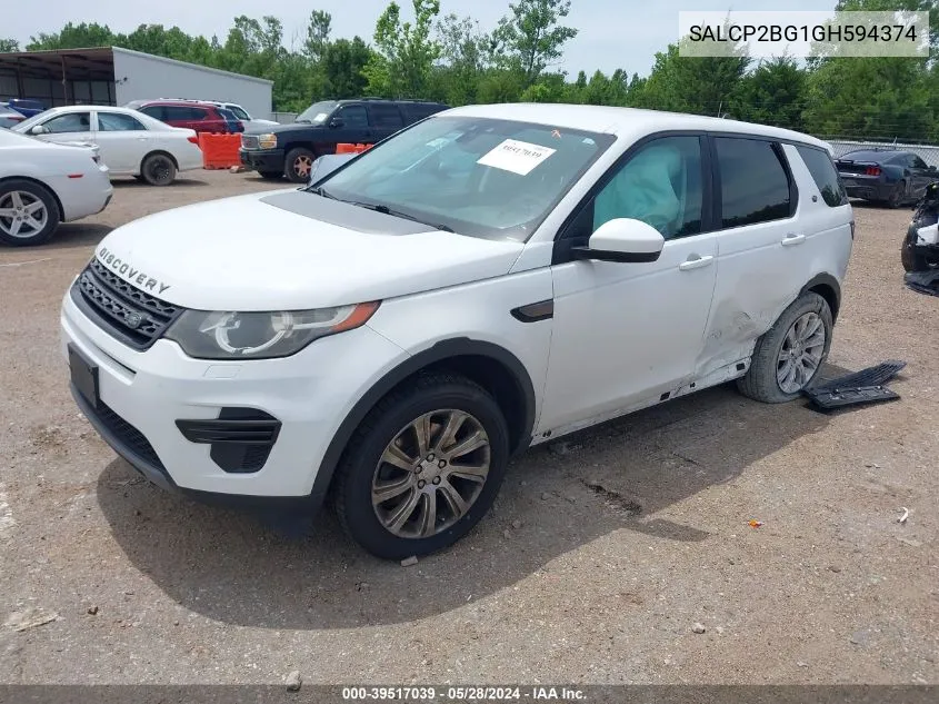 2016 Land Rover Discovery Sport Se VIN: SALCP2BG1GH594374 Lot: 39517039