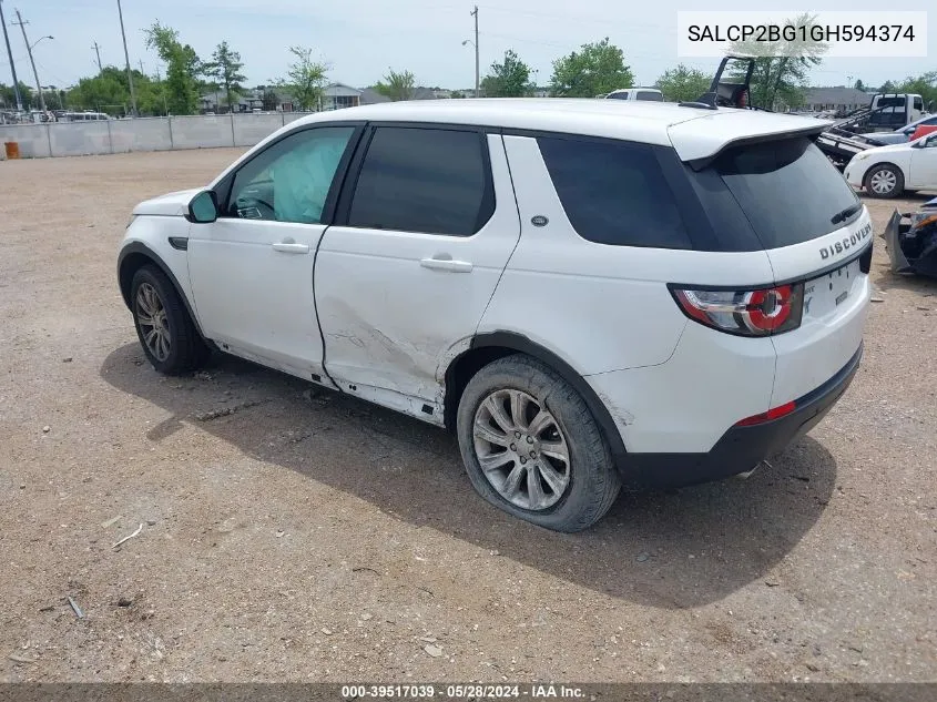 2016 Land Rover Discovery Sport Se VIN: SALCP2BG1GH594374 Lot: 39517039