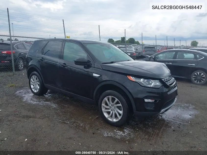 2016 Land Rover Discovery Sport Hse VIN: SALCR2BG0GH548447 Lot: 39540750