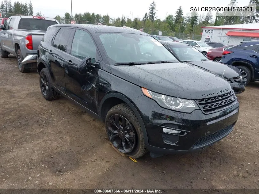 SALCR2BG0GH578001 2016 Land Rover Discovery Sport Hse