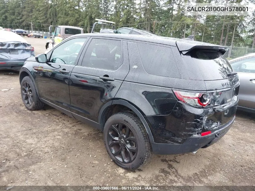 SALCR2BG0GH578001 2016 Land Rover Discovery Sport Hse