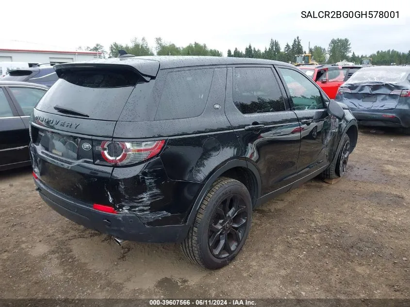 2016 Land Rover Discovery Sport Hse VIN: SALCR2BG0GH578001 Lot: 39607566