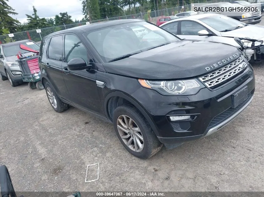 2016 Land Rover Discovery Sport Hse VIN: SALCR2BG1GH569906 Lot: 39647067