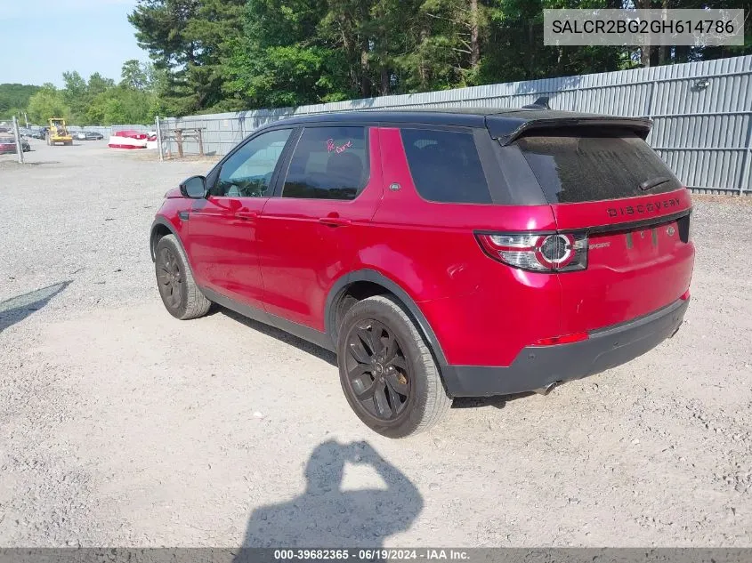 SALCR2BG2GH614786 2016 Land Rover Discovery Sport Hse