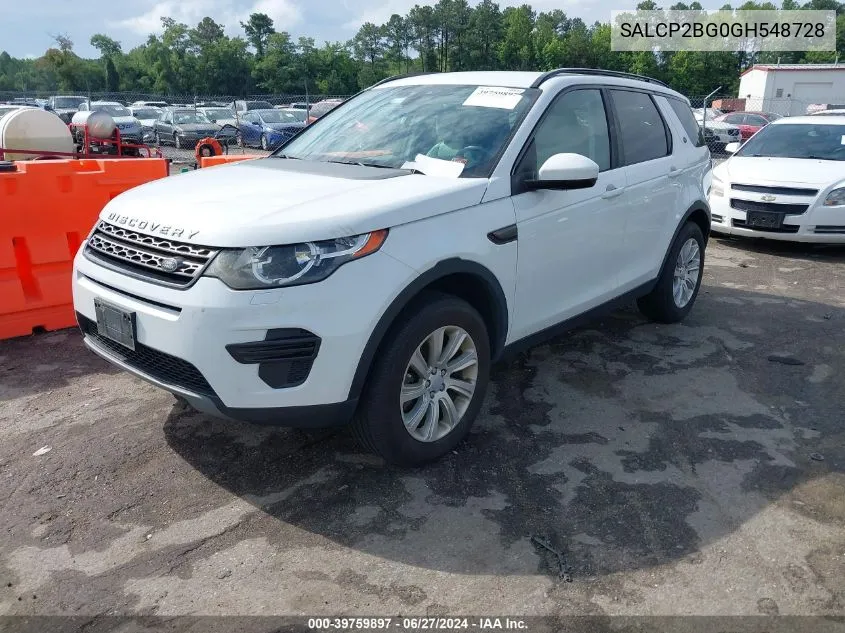 SALCP2BG0GH548728 2016 Land Rover Discovery Sport Se