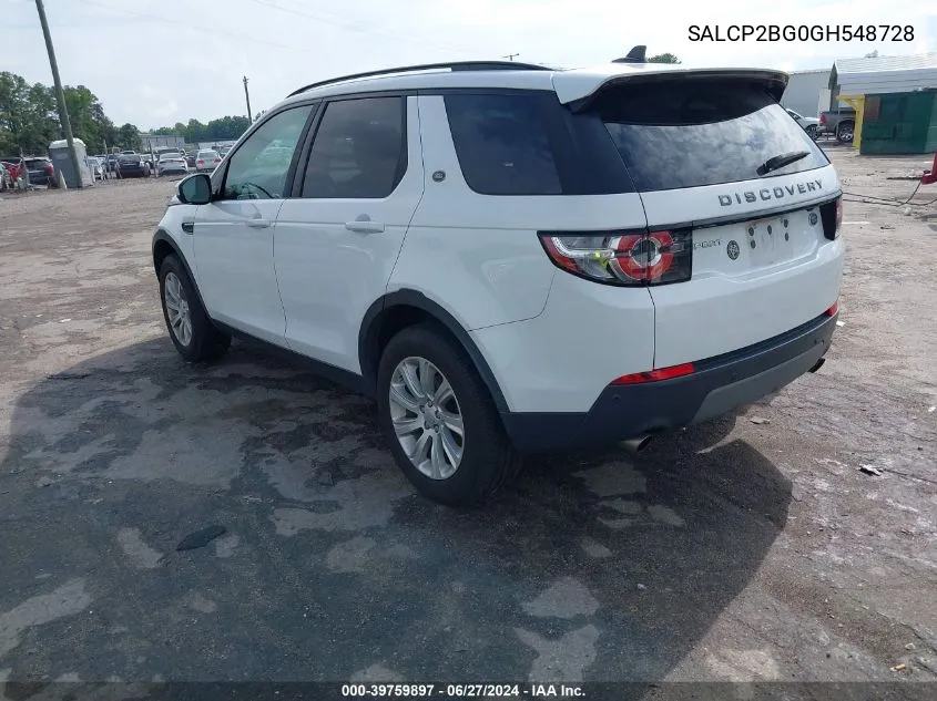 SALCP2BG0GH548728 2016 Land Rover Discovery Sport Se