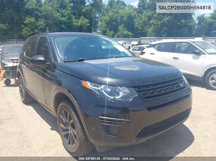 2016 Land Rover Discovery Sport Se VIN: SALCP2BG0GH594818 Lot: 39799130