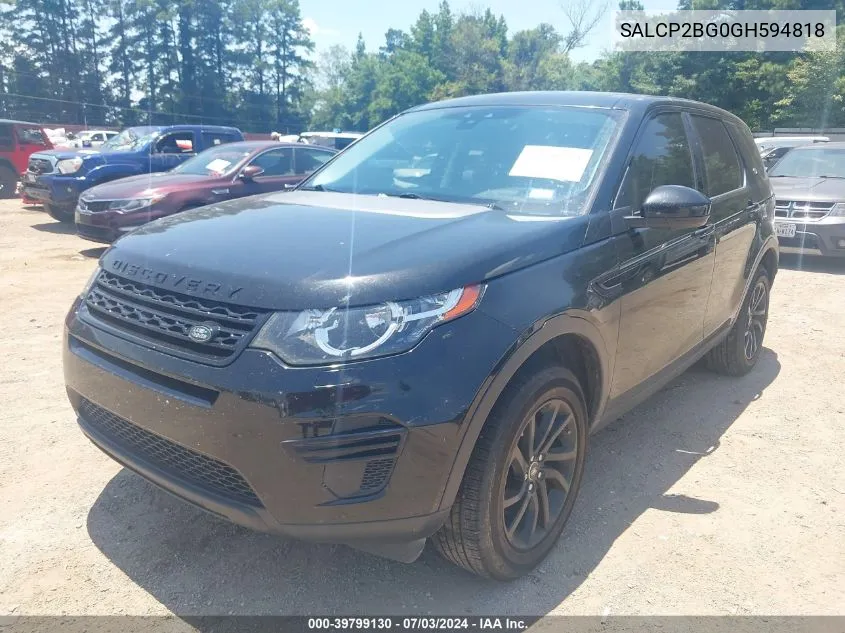 2016 Land Rover Discovery Sport Se VIN: SALCP2BG0GH594818 Lot: 39799130