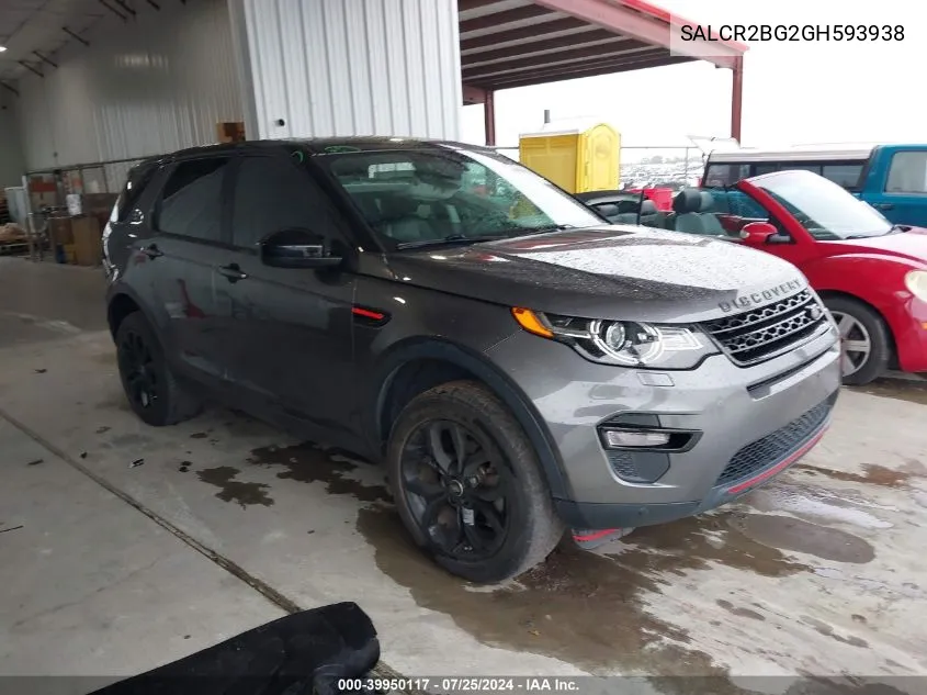 2016 Land Rover Discovery Sport Hse VIN: SALCR2BG2GH593938 Lot: 39950117