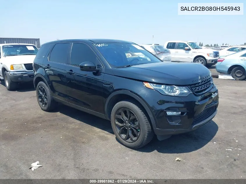 2016 Land Rover Discovery Sport Hse VIN: SALCR2BG8GH545943 Lot: 39981862