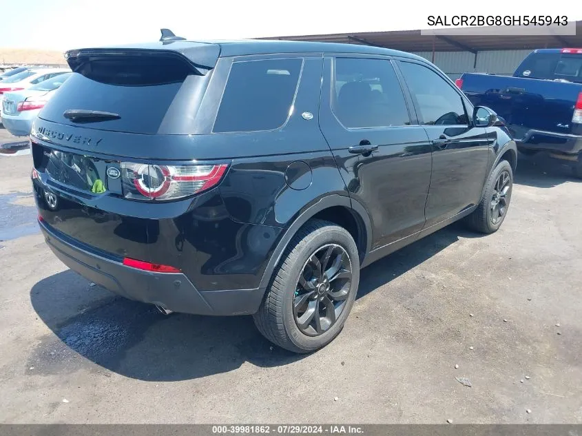 2016 Land Rover Discovery Sport Hse VIN: SALCR2BG8GH545943 Lot: 39981862