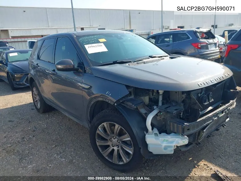 2016 Land Rover Discovery Sport Se VIN: SALCP2BG7GH590071 Lot: 39982908