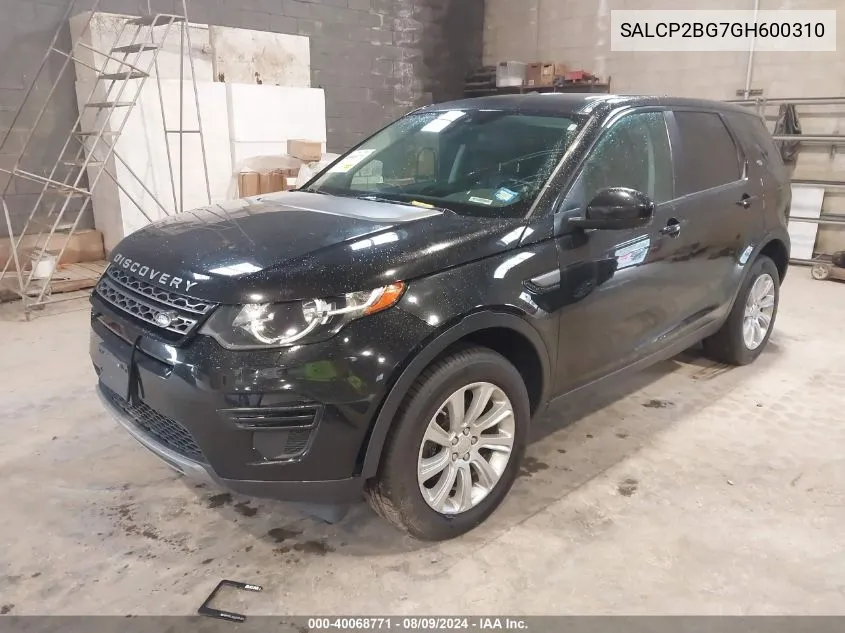 SALCP2BG7GH600310 2016 Land Rover Discovery Sport Se