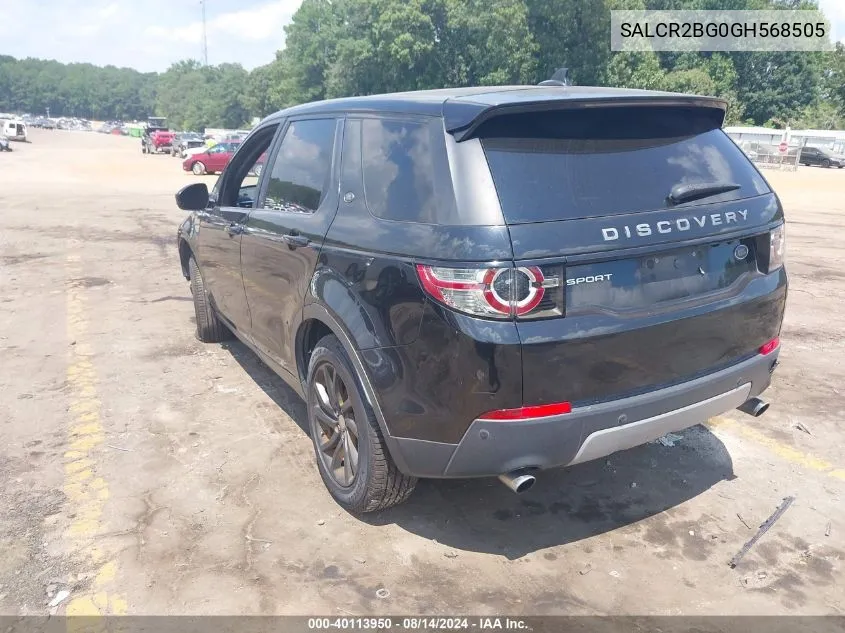 2016 Land Rover Discovery Sport Hse VIN: SALCR2BG0GH568505 Lot: 40113950