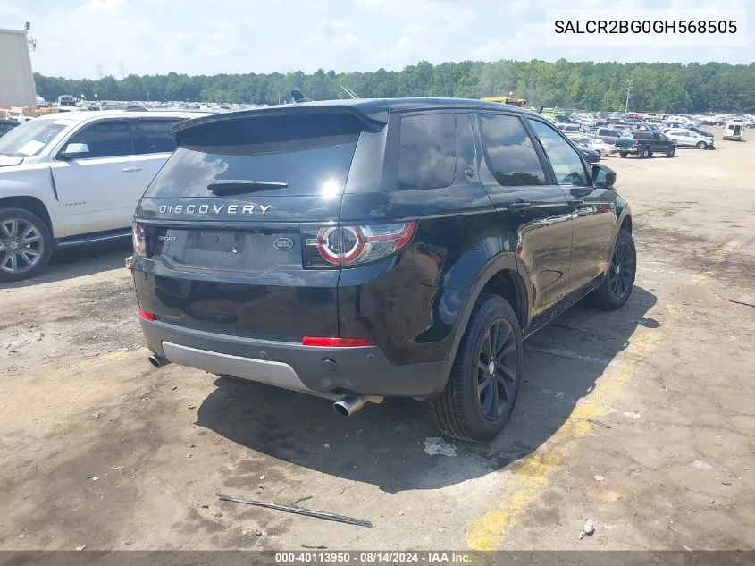 2016 Land Rover Discovery Sport Hse VIN: SALCR2BG0GH568505 Lot: 40113950