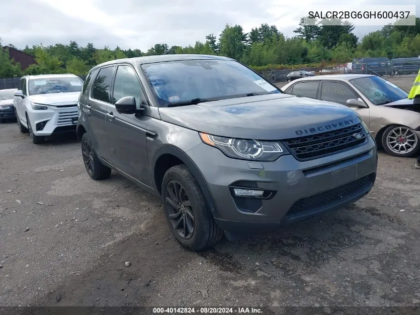 2016 Land Rover Discovery Sport Hse VIN: SALCR2BG6GH600437 Lot: 40142824