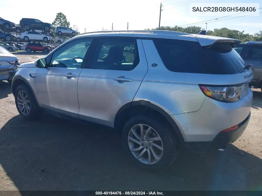 2016 Land Rover Discovery Sport Hse VIN: SALCR2BG8GH548406 Lot: 40194476