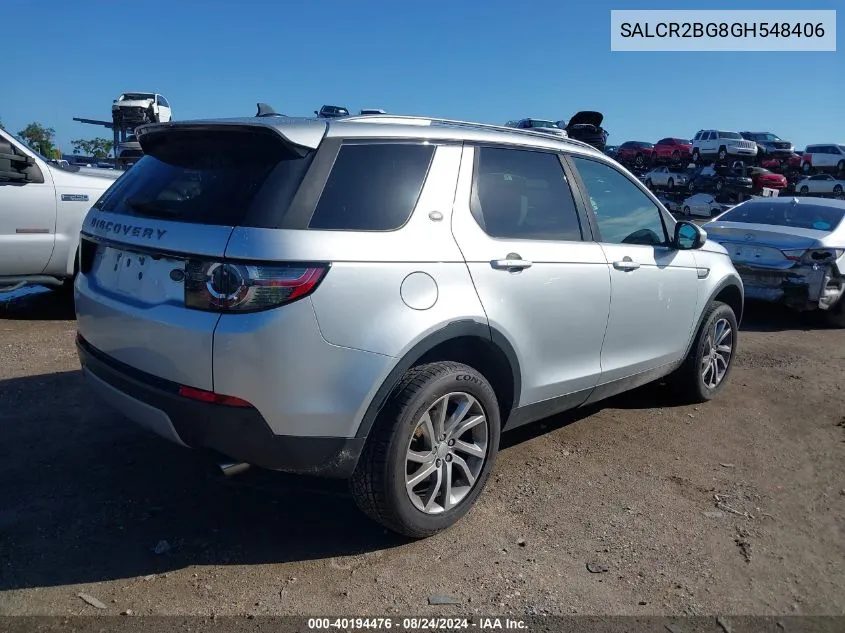 2016 Land Rover Discovery Sport Hse VIN: SALCR2BG8GH548406 Lot: 40194476