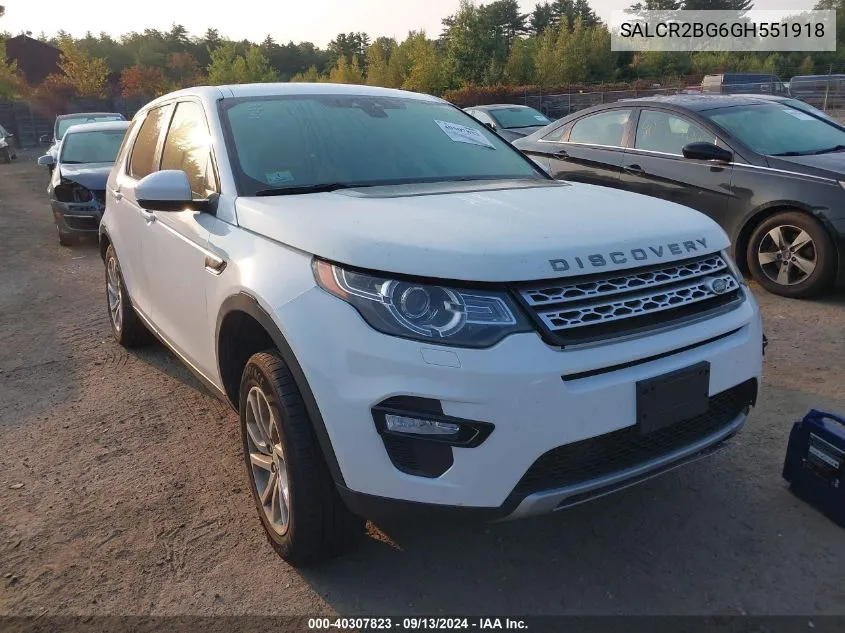 2016 Land Rover Discovery Sport Hse VIN: SALCR2BG6GH551918 Lot: 40307823