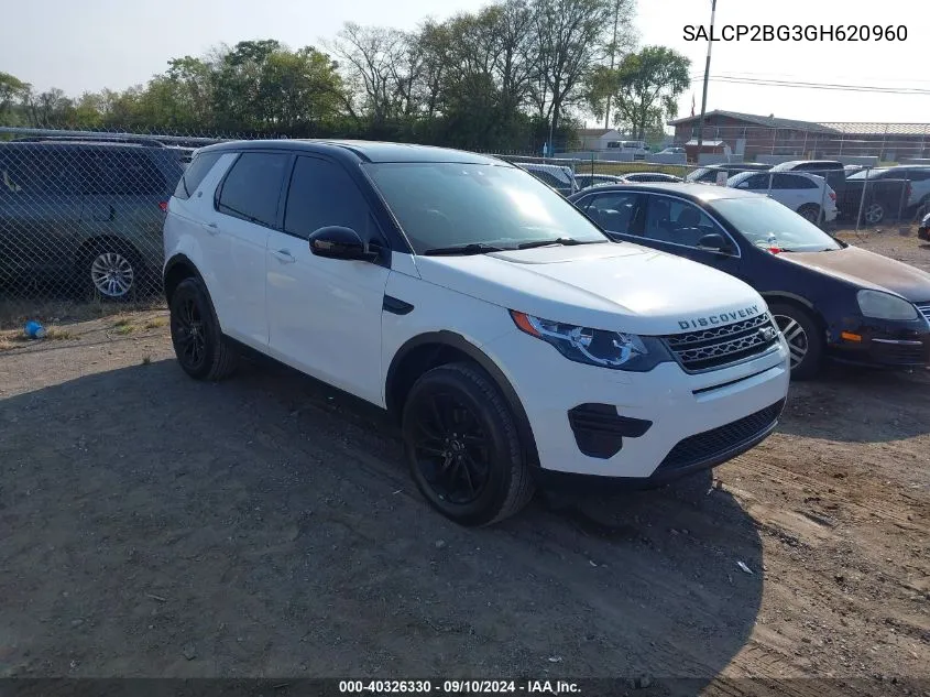 2016 Land Rover Discovery Sport Se VIN: SALCP2BG3GH620960 Lot: 40326330