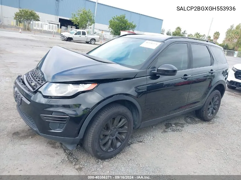 2016 Land Rover Discovery Sport Se VIN: SALCP2BGXGH553936 Lot: 40356371