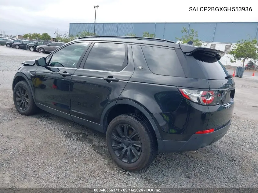 2016 Land Rover Discovery Sport Se VIN: SALCP2BGXGH553936 Lot: 40356371