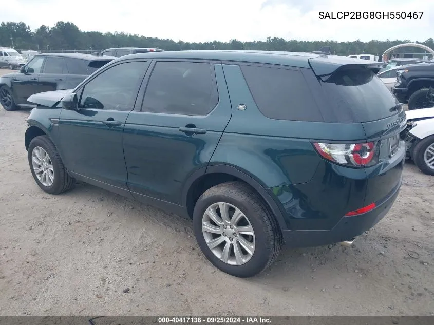 SALCP2BG8GH550467 2016 Land Rover Discovery Sport Se