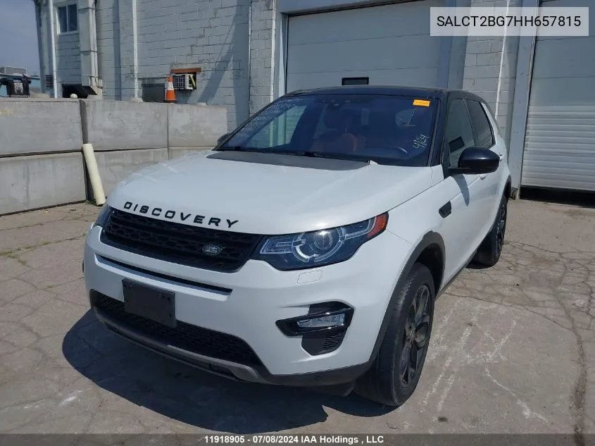 2017 Land Rover Discovery Sport VIN: SALCT2BG7HH657815 Lot: 11918905