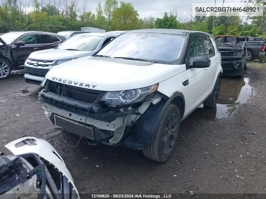 2017 Land Rover Discovery Sport VIN: SALCR2BG7HH648921 Lot: 12100620