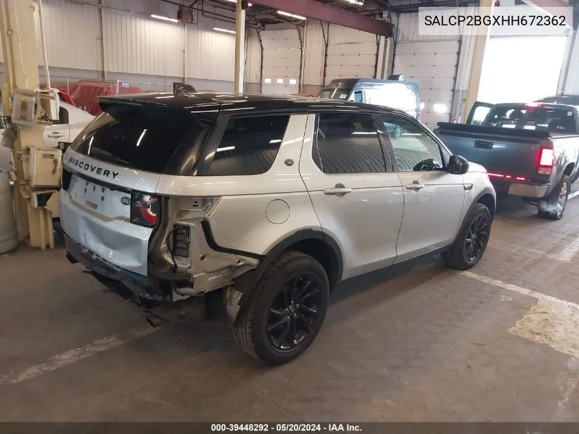 2017 Land Rover Discovery Sport Se VIN: SALCP2BGXHH672362 Lot: 39448292