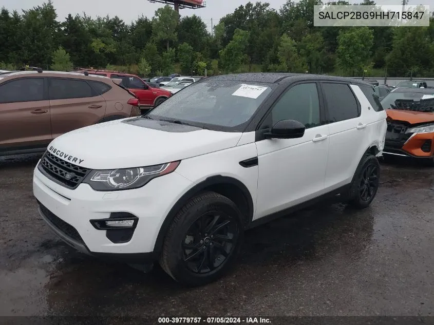 2017 Land Rover Discovery Sport Se VIN: SALCP2BG9HH715847 Lot: 39779757