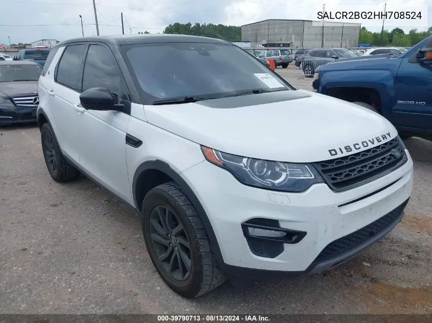 2017 Land Rover Discovery Sport Hse VIN: SALCR2BG2HH708524 Lot: 39790713