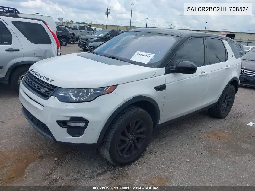 2017 Land Rover Discovery Sport Hse VIN: SALCR2BG2HH708524 Lot: 39790713