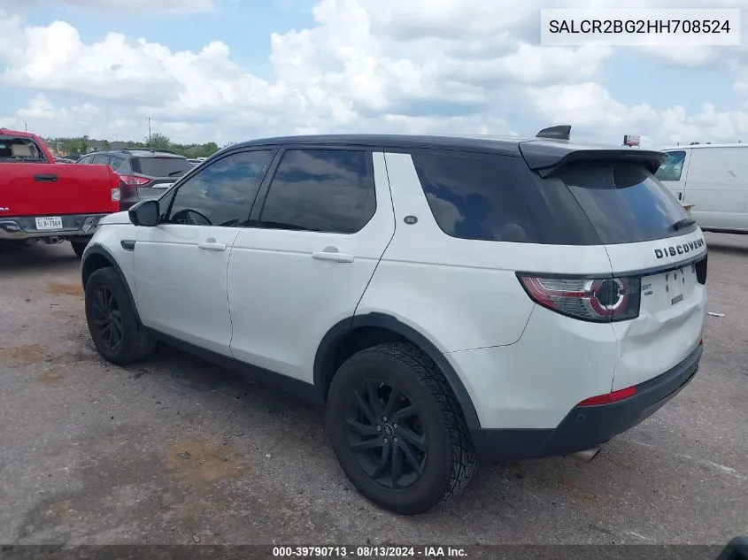 2017 Land Rover Discovery Sport Hse VIN: SALCR2BG2HH708524 Lot: 39790713