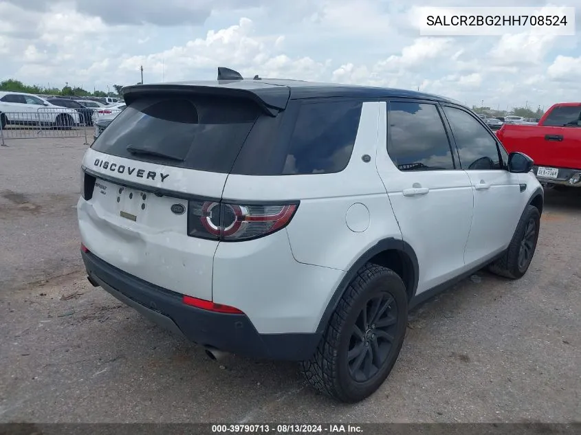 2017 Land Rover Discovery Sport Hse VIN: SALCR2BG2HH708524 Lot: 39790713