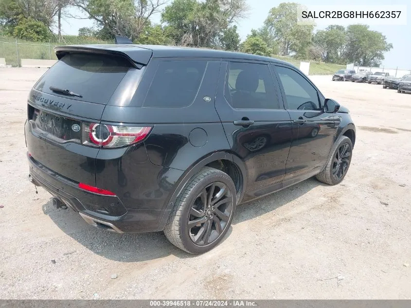 2017 Land Rover Discovery Sport Hse VIN: SALCR2BG8HH662357 Lot: 39946518