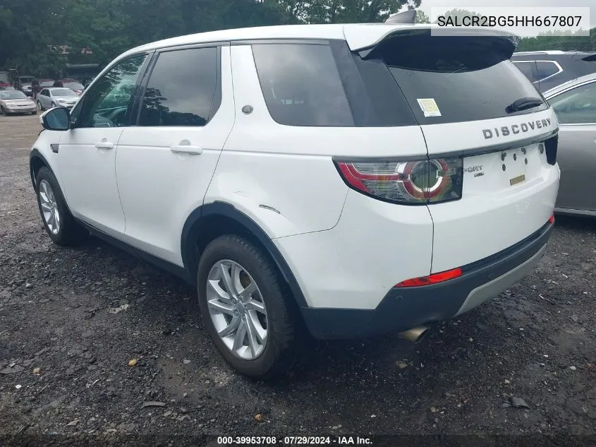 2017 Land Rover Discovery Sport Hse VIN: SALCR2BG5HH667807 Lot: 39953708