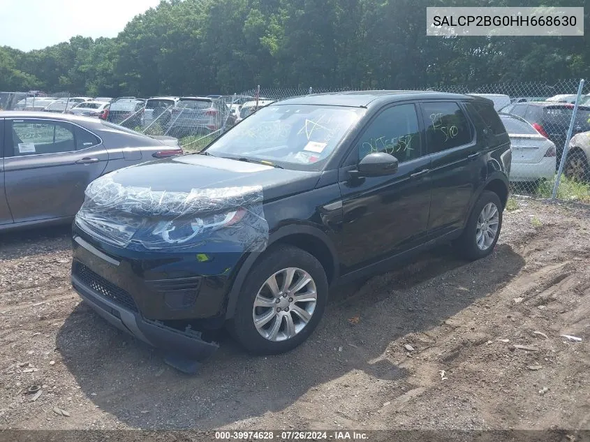 2017 Land Rover Discovery Sport Se VIN: SALCP2BG0HH668630 Lot: 39974628