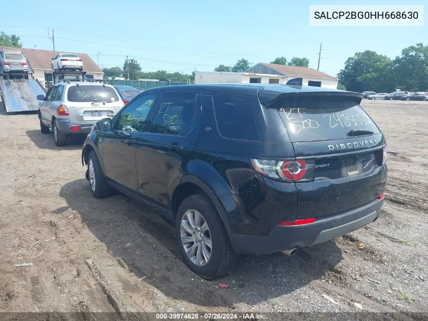 2017 Land Rover Discovery Sport Se VIN: SALCP2BG0HH668630 Lot: 39974628