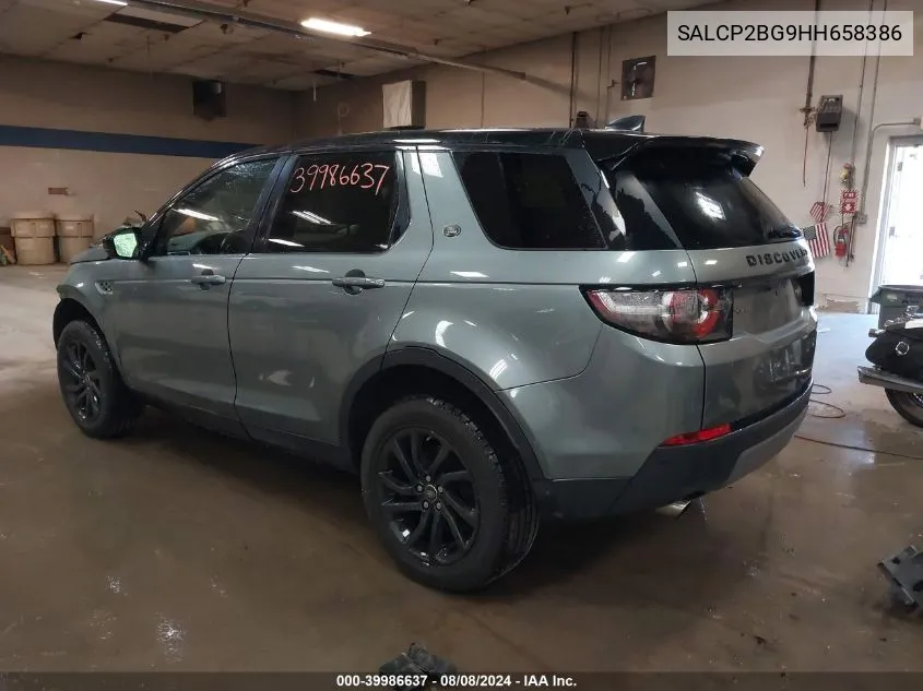 2017 Land Rover Discovery Sport Se VIN: SALCP2BG9HH658386 Lot: 39986637