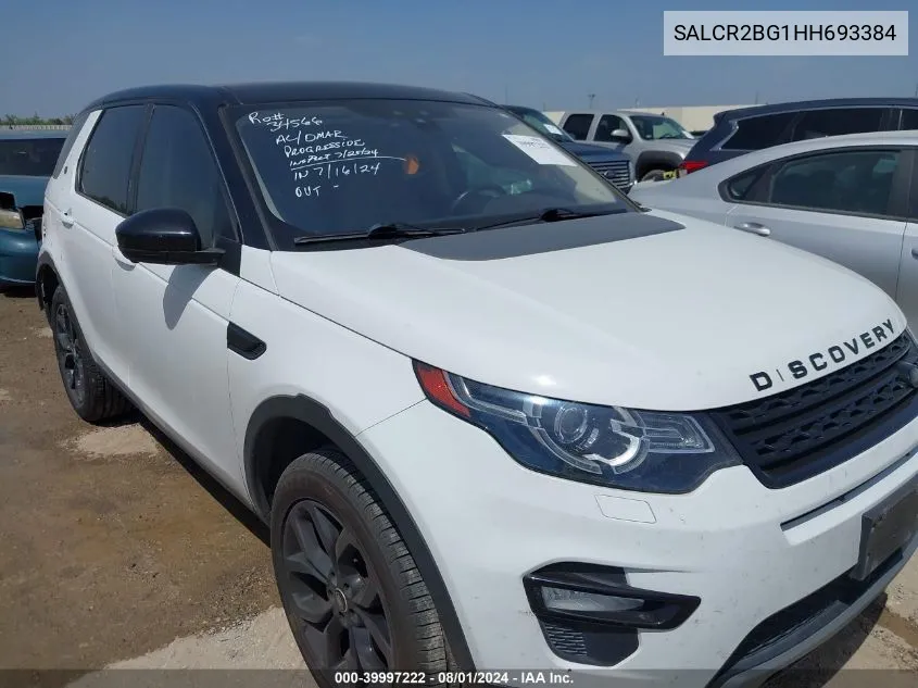 2017 Land Rover Discovery Sport Hse VIN: SALCR2BG1HH693384 Lot: 39997222