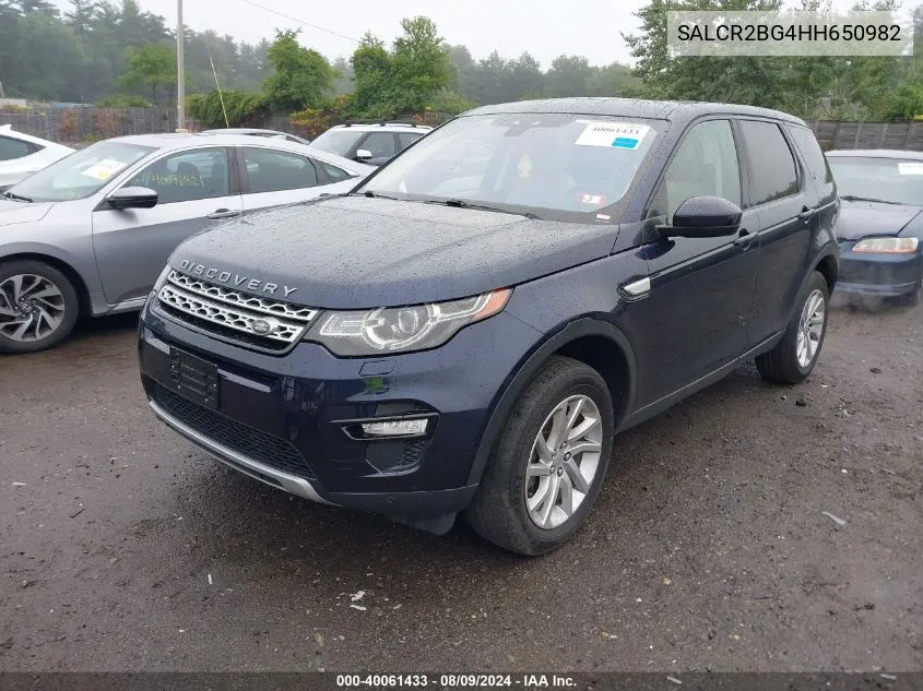 SALCR2BG4HH650982 2017 Land Rover Discovery Sport Hse