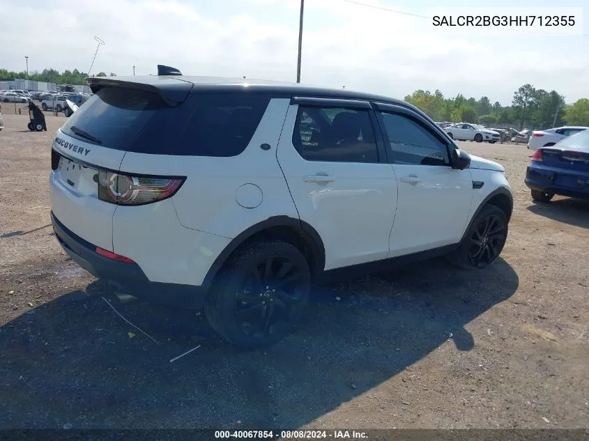 SALCR2BG3HH712355 2017 Land Rover Discovery Sport Hse