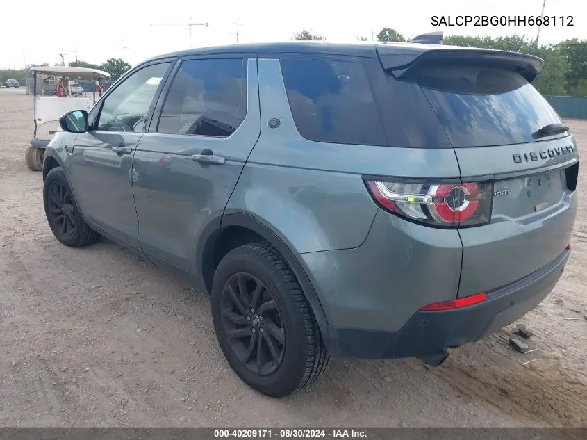 2017 Land Rover Discovery Sport Se VIN: SALCP2BG0HH668112 Lot: 40209171